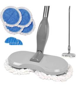 lot 2368 image: Hover Scrubber Max Cordless Electric Mop with Motorized Dual Spin Mopheads, 4 Super Absorbent Microfiber Pads & 2 Power Wedges, Lightweight Rechargeable Mops for Floor Cleaning (Grey) Retails $89