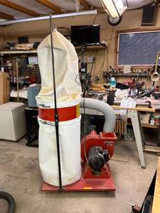 lot 1003 image: Hawk 2 hp dust collector with attachments