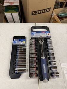lot 1026 image: Quinn chrome metric socket set and deep socket set