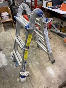 lot 1059 image: Werner aluminum articulated ladder