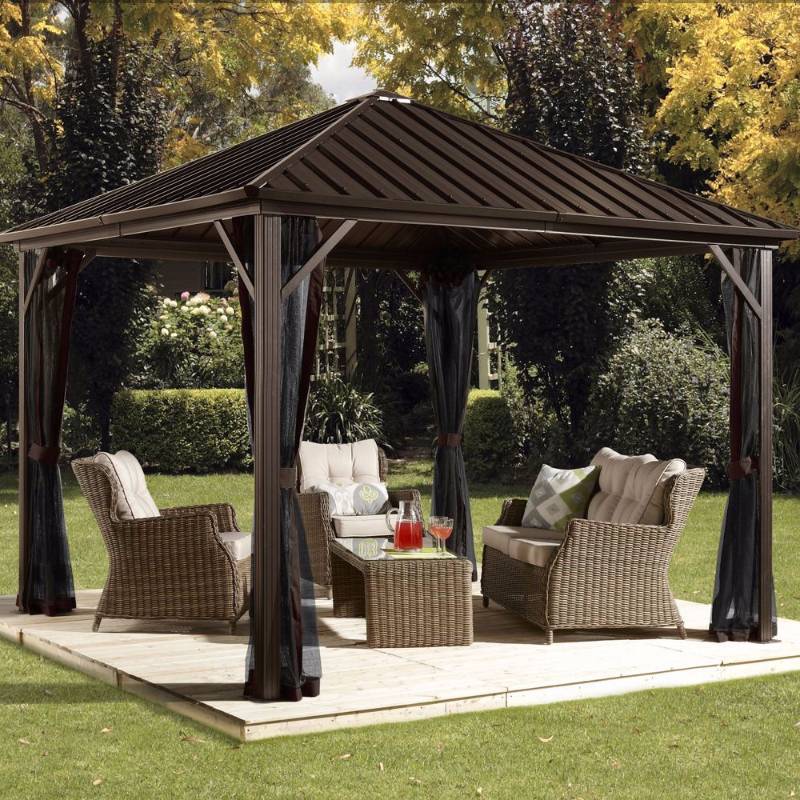 lot 402 image: SOJAG Dakota 12. W x 10 Ft. D Metal Permanent Gazebo