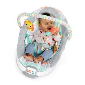 lot 2758 image: Bright Starts Whimsical Wild Comfy Baby Bouncer Seat with Soothing Vibration