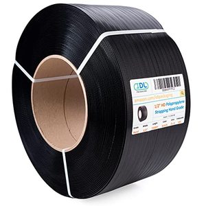 lot 2772 image: IDL Packaging 12 x 7200&nbsp Hand Grade Polypropylene (PP) Strapping Roll of 8 x 8 Core Size, 600 lbs Break Strength Lightweight and Affordable Poly Banding Elastic and Flexible Packing Straps