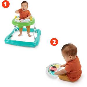 lot 2832 image: Bright Starts Tiny Trek 2-in-1 Baby Activity Walker - Jungle Vines