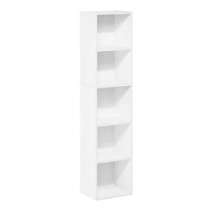 lot 7026 image: Furinno Pasir 52.1 in. White 5-Shelf Standard Bookcase