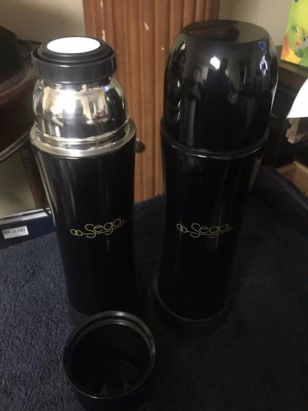 lot 12 image: To nice aluminum thermoses we should push rel...