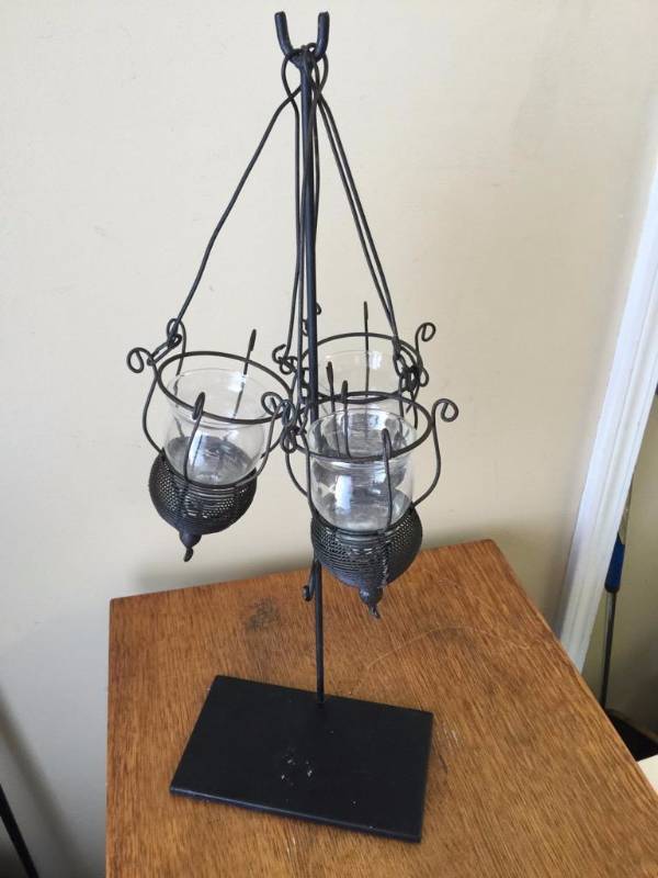 lot 21 image: Candle lanterns with hanging stand nice to De...