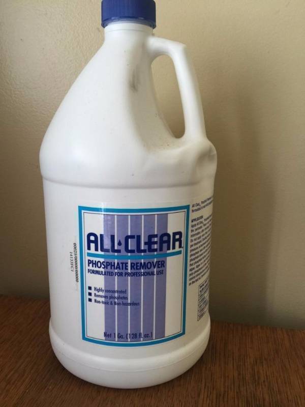 lot 245 image: 1 gallon of all clear phosphorus remover...