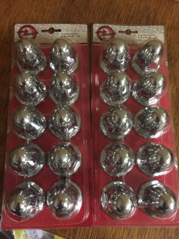 lot 50 image: 20 new chrome truck lug nut covers...