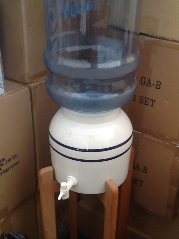 lot 7663 image: Nice ceramic water cooler with stand in water jug as pictured just in time for summer