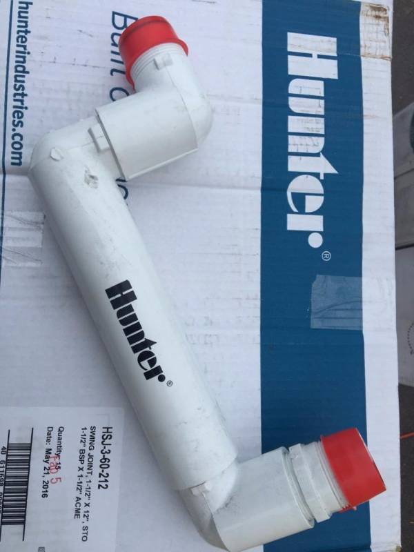 lot 945 image: (3) Hunter sprinkler part 1.5 inch swing join...