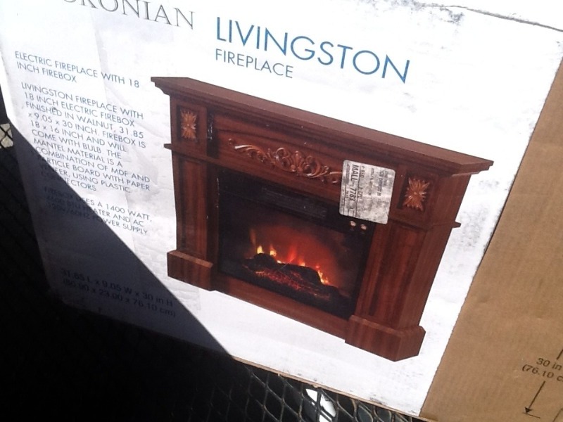 lot 7722 image: New in box electric fireplace heater as picture
