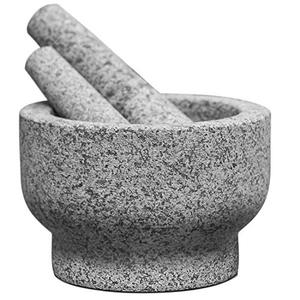 lot 78073 image: ChefSofi Extra Large 8 Inch 5 Cup-Capacity Mortar and Pestle Set - One Huge Mortar and Two Pestels 8.5 inch and 6.5 inch - Unpolished Heavy Granite for Enhanced Performance and Organic Appearance