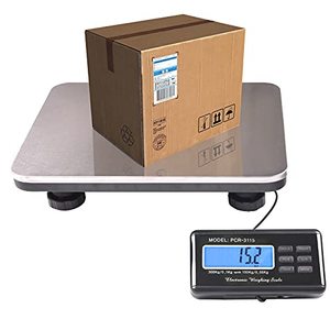 lot 78085 image: SurmountWay Shipping Scale 660lbs LCD Digital Platform Heavy Duty Portable Stainless Platform for Postal Shipping Scale Industrial Floor Scale W 14X 12
