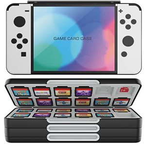 lot 78104 image: HEIYING Game Card Case for Nintendo Switch and Switch OLED,Customized Pattern Nintendo Switch Lite Game Card Storage Case with 72 Game Card Slots and 24 Micro SD Card Slots.