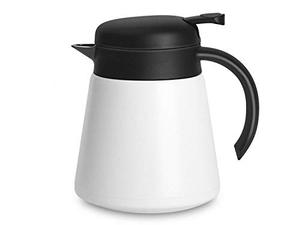 lot 78105 image: Luvan 27oz 800ml 304 1810 Stainless Steel Thermal CarafeDouble Walled Vacuum Insulated Coffee Pot with Press Button Top,12 Hrs Heat&Cold Retention,BPA Free,for Coffee,Tea,Beverage etc (White)