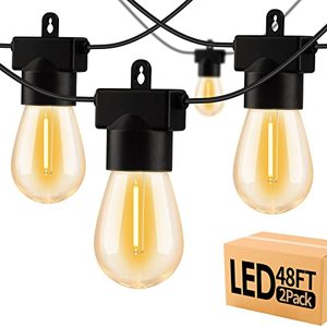 lot 78120 image: Aialun 96FT LED Outdoor String Lights, Outside Patio Backyard Light with 2200K Shatterproof Edison Bulbs, Heavy-Duty Commercial Grade Weatherproof Strand Decorative Caf� Porch Bistro Garden Tree