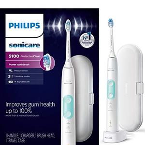 lot 78126 image: Philips Sonicare ProtectiveClean 5100 Rechargeable Electric Power Toothbrush, White, HX685711
