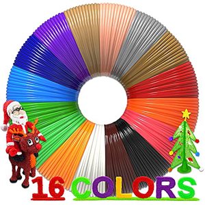 lot 78132 image: 3D Pen Filament 320 Feet, 16 Colors��Each Color 20 Feet, 250 Stencils eBooks - 3D Printing Pen PLA Filament 1.75mm, Only High-Precision Diameter and Kids Safe Refill, Not Suitable for 3Doodler