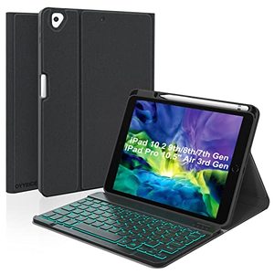 lot 78136 image: OYEEICE iPad 9th Generation Case with Keyboard 10.2-inch 2021,Detachable BT Keyboard with Magnetic, ipad air 3rd Generation case with Keyboard 10.5, 8th7th Gen (20202019) with Pencil Holder(Black)
