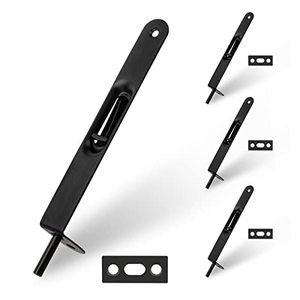 lot 78138 image: KOVOSCH 4 Pack Flush Bolt 6 Inch, Heavy Duty Flush Bolt for Double Door, Solid French Door Lock, Black
