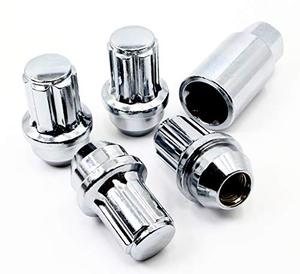 lot 78143 image: Set of 4 Veritek 14x1.5mm 2.0 Inch 22mm Hex Chrome Large Acorn Conical Seat Wheel Locks for Factory Wheels