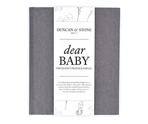 lot 78149 image: Dear Baby Pregnancy Prayer Journal (Grey, 110 Pages) - Pregnancy Scrapbook Album for Milestones - Keepsake Pregnancy Journal - Mom To Be Gifts