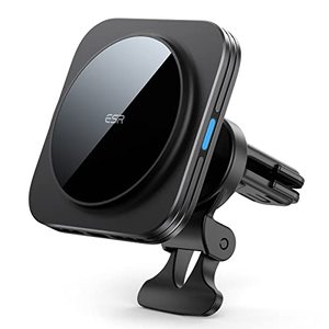 lot 78155 image: ESR HaloLock Magnetic Wireless Car Charger, Fast Charging, Air Vent Mount, Compatible with MagSafe Car Charger, Caseless iPhone 141312 Series Phones and Magnetic Cases, Not for iPhone 14 Pro, Black