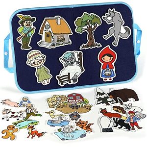 lot 78157 image: CHEFAN 4 Pack Felt Board Story Set, The Mitten, The Little Red Riding Hood, Gingerbread Man, Ugly Duckling, Precut FeltFlannel Figure Pieces Teaching Wall for Preschool Activity Early Storytelling