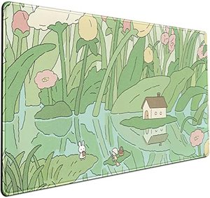 lot 78158 image: Kawaii Green Desk Mat Cute Mouse Pad Japanese, Flowers and Plants Keyboard Mat, Anime Aesthetics Large Mousepad XXL Gaming Desk Pad XL Office Home Decor for Women Girls Keyboard Pad 31.5x15.75