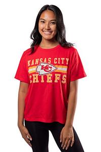 lot 78161 image: Ultra Game NFL Kansas City Chiefs Womenss Distressed Graphics Soft Crew Neck Tee Shirt, Team Color, Large