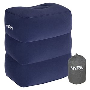 lot 78163 image: Inflatable Travel Foot Rest Pillow, Adjustable Height Leg Rest Pillow for Cars, Home, Office, Trains, Airplane, Make a Flat Bed for Baby, Kids, Toddlers, Blue, 1 Pack