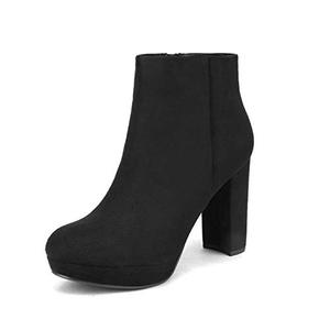 lot 78165 image: DREAM PAIRS Womens Stomp Black High Heel Ankle Bootie Size 7 B(M) US