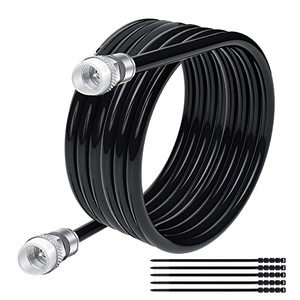 lot 78169 image: RG6 Coaxial Cable 75 Feet IndoorOutdoor Direct Burial Coax Cable,Quad Shielded 3 GHZ 75 Ohm F81  RF Waterproof in-Wall with Rubber Boot,Digital TV Aerial Broadband Internet Satellite Cable 25 Ties