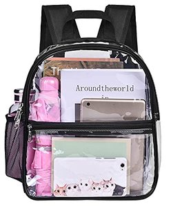 lot 78175 image: USPECLARE Clear Small Backpack Stadium Approved, Water proof Transparent Backpack for Work & Sport Event�� (black)��