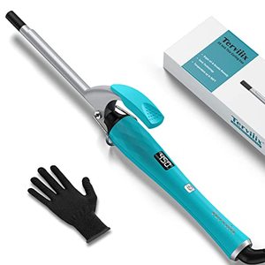 lot 78185 image: Terviiix 38 Small Curling Iron for Short to Medium Hair, Ceramic Thin Curling Wand for Defined Tight Curls, Spiral Natural Ringlets, LCD Digital Display, 12 Heat Settings, Dual Voltage