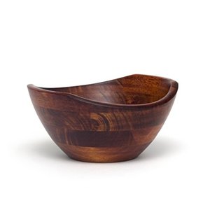 lot 78195 image: Lipper International Cherry Finished Wavy Rim Serving Bowl for Fruits or Salads, Small, 6-18 Diameter x 3 Height, Single Bowl