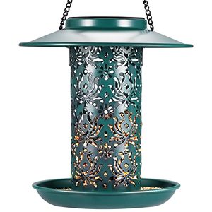 lot 78196 image: Solar Bird Feeders for Outside DesGully Metal Bird Feeders Outdoor Hanging,Wild Bird feeders as Gift Ideas for Bird Lovers Garden Yard Patio Cardinals (Chew-Proof,Heavy Duty Weather Resistance 2LBs )