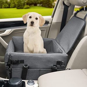 lot 78207 image: WOYYHO Dog Car Seat Pet Booster Car Seat Pet Travel Safety Car Seat for Small Medium Dogs, Included Safety Tethers, Waterproof Pet Car Seat Suitable for Most Car (Under 30 lbs)