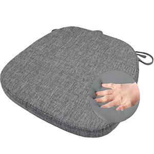 lot 78208 image: KGPLOME Seat Cushions for Dining Room Chairs - Memory Foam Non Slip Kitchen Chair Pad with Machine Washable Cover 16.5 x 16.2 Inches - Gray