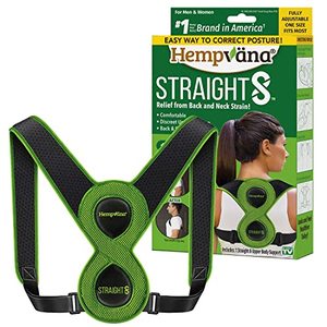 lot 78211 image: Hempvana Straight 8 Fully Adjustable Lightweight Posture Corrector, As Seen On TV, Helps Relieve Back Strain, Slouching & Text Neck, Moisture-Wicking Hemp Fibers, Eight Points of Support, One Size