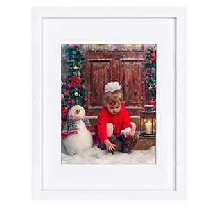 lot 78223 image: Golden State Art, 11x14 White Picture Frame, Wood Frame And Tempered Glass, Display for 8x10 Picture with Mat or 11x14 picture without Mat Wall Display, 1 Pack