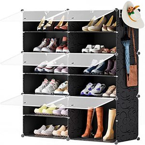 lot 78224 image: Neprock Shoe Rack, 6 Tier Shoe Organizer for Closet, Stackable 24 Pair Closed Shoe Rack Shoe Storage Shoe Shelves Shoe Cabinet for Closet Organizers and Storage
