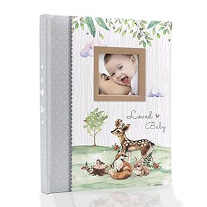 lot 78240 image: Holoary First 5 Years Baby Memory Book, 76 Colourful Illustrated Journal Pages Baby Record Book Album, Keepsake for Newborn Baby Boy or Baby Girl, Woodland Animals Design