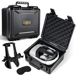 lot 78243 image: SARLAR Hard Carrying Case for Oculus Quest 2 Official Elite Strap Safe and Portable Protection, Travel Case Storage VR Gaming Headset and Touch Controller Accessories, Included VR Stand and Lens Cover