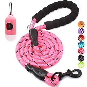 lot 78251 image: BAAPET 2456 FT Dog Leash with Comfortable Padded Handle and Highly Reflective Threads for Small Medium and Large Dogs (6FT-12, Pink)
