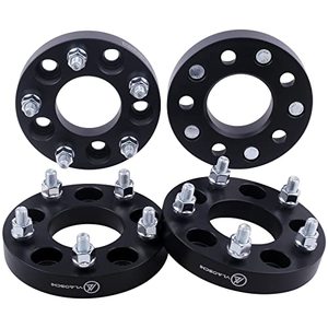 lot 78263 image: VLAOSCHI Black Forged 5x5 to 5x5.5 Wheel Adapters 1 Inch with 12 Studs Compatible with Jeep 5 Lug 5x127 to 5x139.7 Adapter for 2007-2018 Wrangler JK  1999-2010 Grand Cherokee WJ WK - Pack of 4
