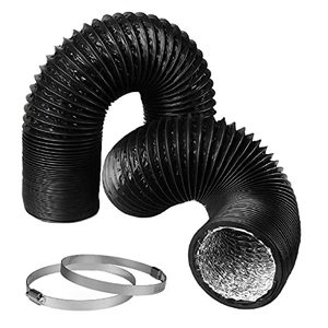lot 78265 image: Dryer Vent Hose 5 Inch Air Duct 9.84 Feet Flexible Adjustable PVC Heavy-Duty Four-Layer Air Duct Hose for HVAC Ventilation (Black)