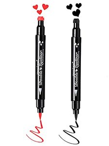 lot 78268 image: Go Ho 2PCS Eyeliner Stamps,Red Eye Liner Black Heart Stamp Eyeliner for Love Gift Fun Makeup on Birthday,Double-side Long-lasting Waterproof Eyeliner Tattoo Eye Cat Make Up,Black Heart & Red Heart Shaped Eyeliner Stamps Makeup Tools