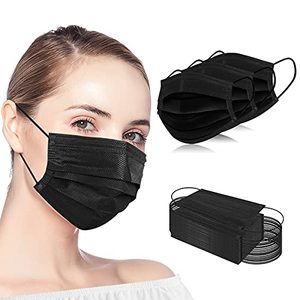 lot 78271 image: BEUIO 100PCS Black Disposable Face Masks 3 Ply Protection Safety Mask Cover for Adult Women and Men